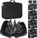 Travel Jewelry Organizer Case, Jewelry Storage Bag with Zipper Velvet Pockets, Portable Jewelry Case for Necklaces, Rings, Earrings, Bracelets