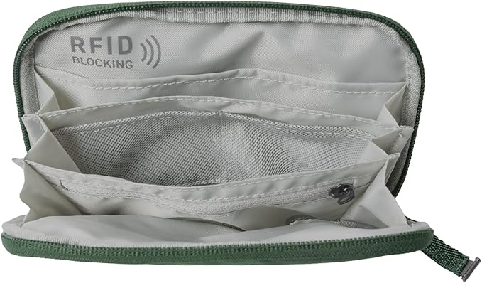 Eagle Creek Stash RFID Passport Wallet – Slim Travel Organizer with RFID Blocking – Secure Storage for Passport, Cards & Cash – Lightweight & Water-Resistant – Unisex – Grass Green