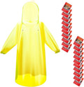 Bruvoalon 6 & 20 Pack Disposable Rain Ponchos for Adults/Youth, Waterproof PE Raincoats with Drawstring, Camping/Emergency