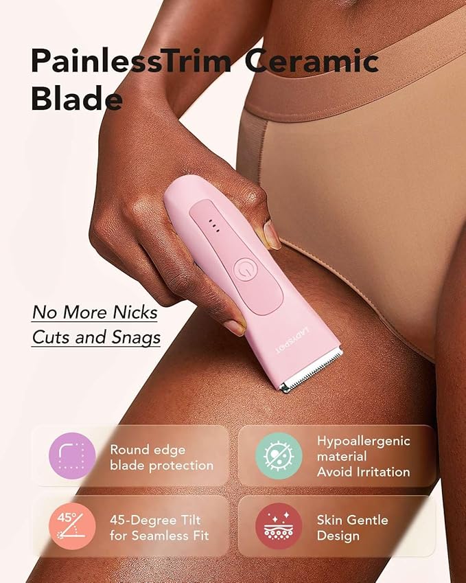 LADYSPOT™ Hair Finishing Trimmers, with 3 Guard and Replaceable Ceramic Blade Heads, LADYSPOT™ Hair Shaver Kit Sets (Women-Pink-Version)