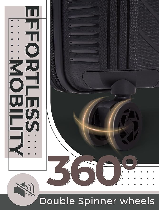 Luggage Sets 5 Piece, Suitcases with Wheels, Hardshell Suitcase Set, PP Carry on Luggage Set with TSA Lock, Travel Luggage