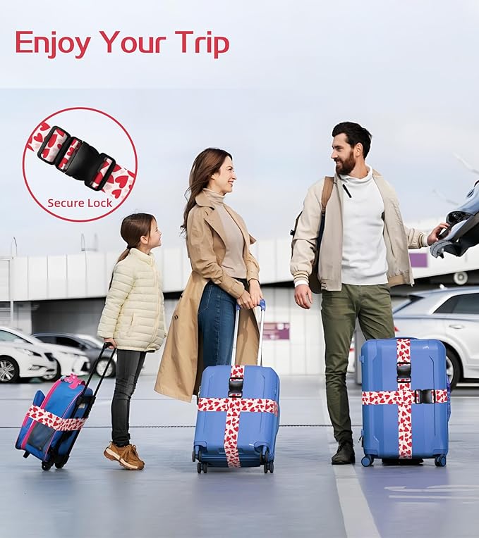 Luggage Straps for Suitcases Travel Belt Luggage Band Heavy Duty Traveling Luggage Identifier Cute Women Girls Unique Accesory,