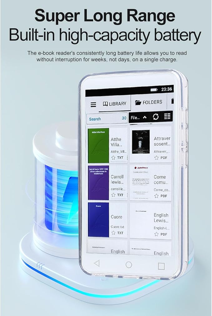 E Book Reader, BK501 Touchscreen E Readers for Android 5.1, 5 Inch Color LCD Display, 2+16GB Memory, Supports Wi Fi, BT, FM, Voice Call, for Kids Adults & Seniors