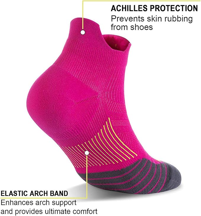 PAPLUS Ankle Compression Sock for Men and Women 2/4/6 Pairs, Low Cut Compression Running Sock with Ankle Support