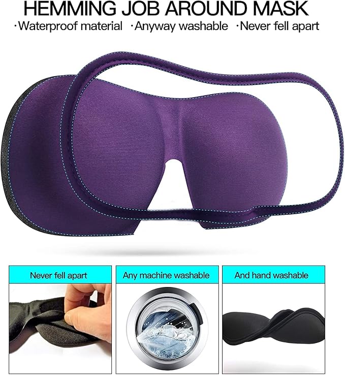 3D Eye mask for Sleeping,Machine Washable, Sleep Mask for Women, Blinder Blindfold Airplane(Black+red)