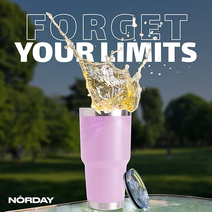 NORDAY | Tumbler with Lid - 30oz - Light Purple Insulated Tumbler - Stainless Steel Tumblers - Double Wall Insulated Travel Coffee Mug for Car Cup Holder - Keeps Temperature for 24hr - Anti Spill Lid