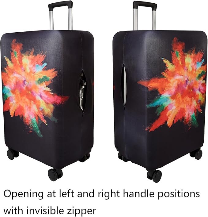 WUJIAONIAO Travel Luggage Cover Baggage Suitcase Cover Protector Skins 18-32 Inch (Graffiti, S (for 18-20 inch luggage))