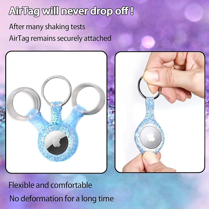 ThingsBag Apple AirTags 4 Pack Case Keychain Silicone Apple Air Tags Holder Item Finders Accessories Comes with Metal Snap Airtags Keyring Case 4 Pack