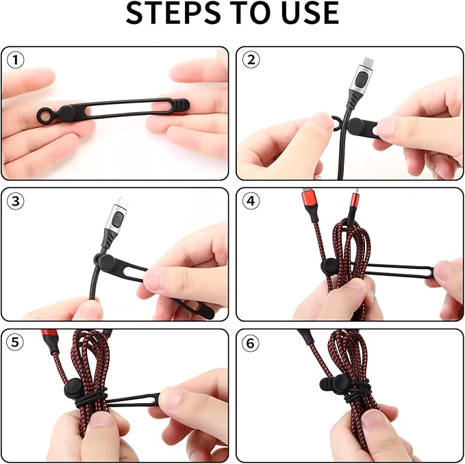 [20Park]UMUST Silicone Cable Ties, Reusable Cable Management Organizer,Cable Straps,Cord Ties,Multipurpose Elastic Cord Organizer for Bundling and Fastening Cable Cords Wires(white)
