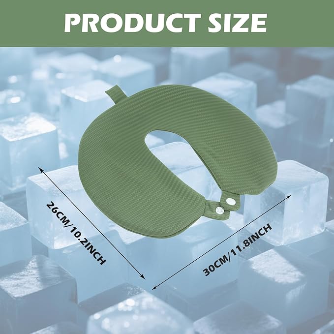 Travel Neck Pillow Cover, Neck Pillow Case with Zipper, Cooling, Pure, Soft and Smooh, Airplane Pillow Sleep Replacementt Washable (Only Pillow Covers, no Filler)