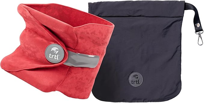 trtl Pillow - Scientifically Proven Super Soft Neck Support Travel Pillow - Machine Washable - Coral