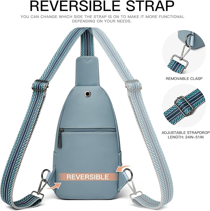 7L Sling Bag for Women Men Leather Small Sling Backpack Daypack Anti Theft Fanny Pack Crossbody Purse Travel