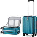 Hanke 20 Inch Carry On Luggage with Wheels PC Hard Shell Suitcase Top Opening Aluminum Frame Tsa Luggage Suitcases for Travel Woman Men Christmas Gifts for Birthday，Caribbean Blue.