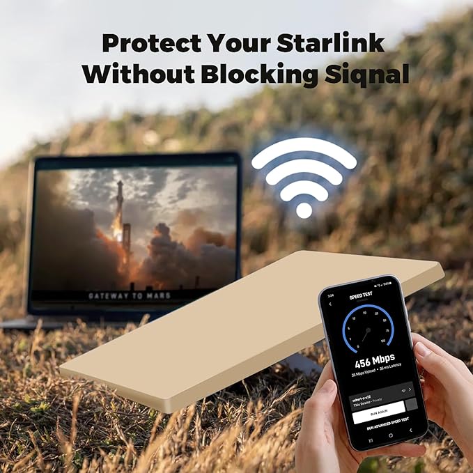 Starlink Mini Protective Cover Case, Starlink Mini Accessories Silicone Protective Case for Starlink Mini Dish Khaki