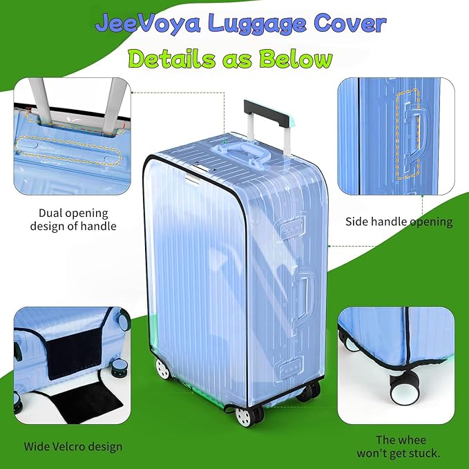 Luggage Cover Clear PVC Suitcase Cover Thick Transparent Waterproof Suitcase Protector for 20"/24"/28"/30" inch