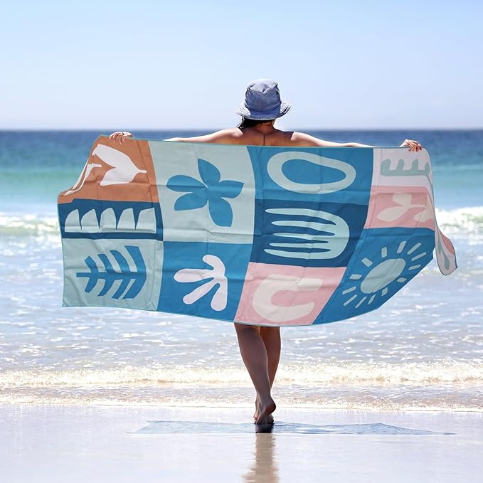 PY SUPER MODE 2 Pack Beach Towel - 75 x 35 inches Quick Dry Microfiber Beach Towels Oversized, Lightweight Soft and Absorbent Suitable for Swimming Pool Camping for Adults