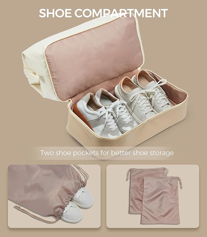 Weekender Bags for Women, Large Travel Duffel Bag with Shoes Compartment, Carry On Overnight Tote Bags with Toiletry Bags, Hospital Bags for Labor and Delivery