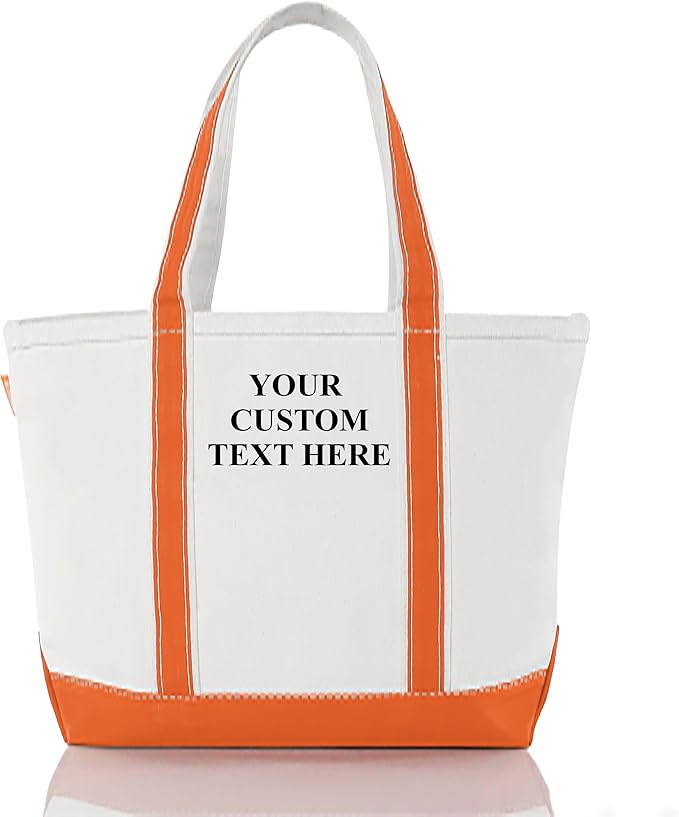CB STATION Medium Classic Canvas Tote Bag for Women, Top Zipper Closure, Outer Pocket, Daily Essentials, Groceries, Traveling