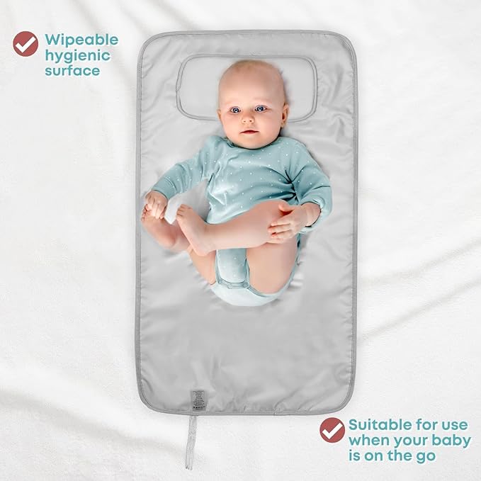 HAMUR HOME Portable Baby Changing Pad – Waterproof, Foldable & Lightweight Travel Mat – Soft & Machine Washable Diaper Changer – Compact & Durable (Purple)