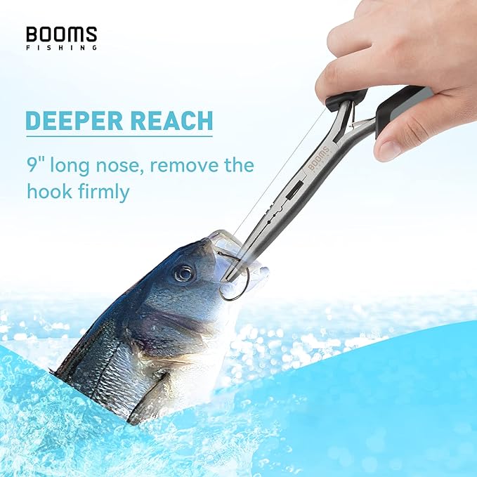 Booms Fishing Gear and Equipment: 6pcs Fishing Tools Kit with Needle Nose Pliers, Fish Gripper, Scissors, 24" Ruler, Retractor & Lanyard - Saltwater Fishing Tackle Accessories Gifts for Men, TK1