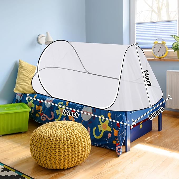 Large Pop Up Mosquito Tent, Portable Foldable Mosquito Net for Camping Bed Travel Patio (78 * 30 * 24inch)