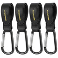 4Pack Universal Baby Stroller Hooks Clips for Hanging Bags and Shopping,Convenient Stroller Straps Accessories Perfect for Uppababy, Babyzen Yoyo, Britax, Bugaboo, Bob, Buggy, Shopping Cart（Black）