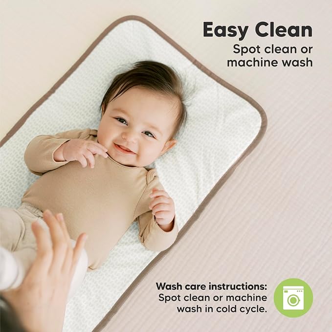 KeaBabies Portable Diaper Changing Pad, Easy Wipe Clean - Foldable Waterproof Baby Changing Mat for Diaper Bag, Compact, Lightweight, 25x13 Baby Changer Travel Essential, Machine Washable (Rainbow)