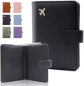Melsbrinna Premium Leather Passport Holder Covers Case, Waterproof Rfid Blocking Travel Wallet Passport Holder with Pen Holder, Cute Passport Book for Women/Men