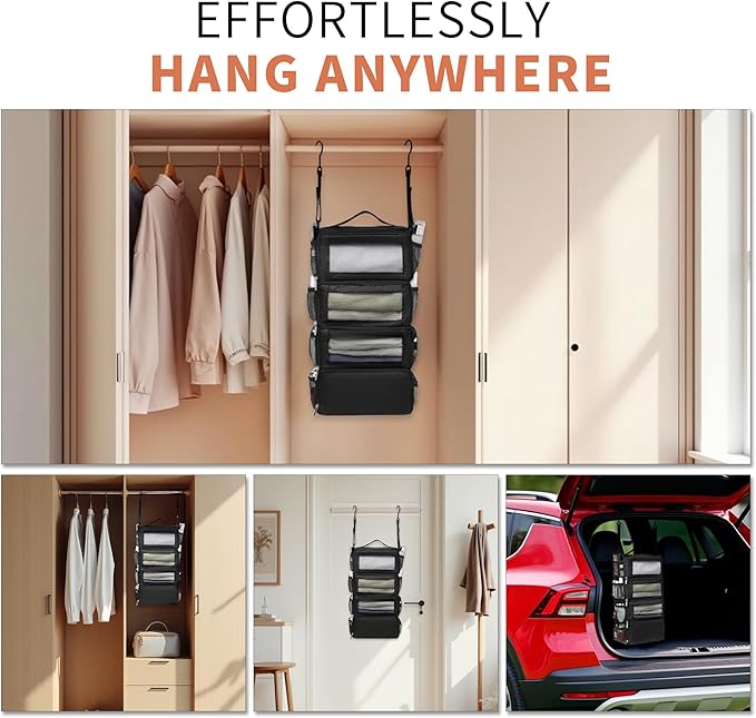 Suitcase Organizer Travel Bags Organizer for Luggage Compression Hanging Packing Cubes for Travel Carry on Closet (Bag Only)