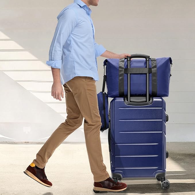 Hoteel Luggage Sets 5 Piece, ABS+PC Hard Shell Expandable Suitcases with Wheels, TSA Aproved Lock and Carry on Bags, Travel Suit Case Set for Men and Women, (5-Piece, Blue)