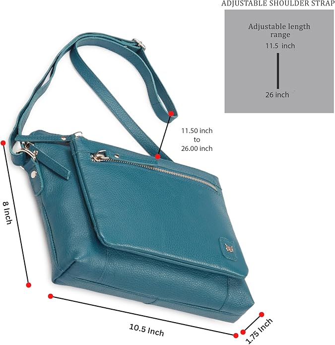 Wise Owl Accessories Small Soft Pebbled Real Leather Crossbody Handbags Purses Sling Crossover Shoulder Bag