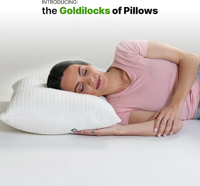 GhostBed Shredded Memory Foam Pillow with Adjustable Gel Memory Foam and Cooling Breathable Cover - Queen Size Shredded Memory Foam Pillows CertiPUR-US Certified 2-Pack