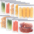 SPLF 9 Pack Reusable Gallon Freezer Bags, BPA Free 1 gallon Leakproof Silicone and Plastic Free Food Storage Bags for Meal Prep, Fruits, Sandwich, Snack, Travel Items