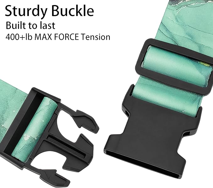Greenstone Luggage Straps for Suitcases, Adjustable Luggage Travel Belt to Keep Luggage Security While Travel, Strong Polyester Fabric, Easy-to-Recognize Stylish Design Travel Essentials, 2 Pack