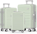 SHOWKOO Luggage Sets 3 Piece Hardside Expandable Suitcase with Double Spinner Wheels Tsa Lock Cyan (20in/24in/28in)