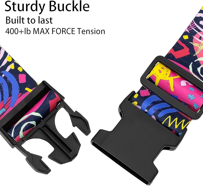 Universe Luggage Straps for Suitcases, Adjustable Luggage Travel Belt to Keep Luggage Security While Travel, Strong Polyester Fabric, Easy-to-Recognize Stylish Design Travel Accessories, 2 Pack
