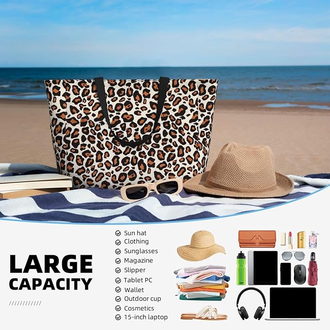 Waterproof Beach Tote Pool Bags for Women Ladies Extra Large Gym Tote Bag for Weekender Travel with Small Pouch