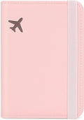 Passport Holder for Travel, Rfid Passport Cover Case, Passport Wallet Women Travel Essentials Accessories Document Organizer with Elastic Band, Pink