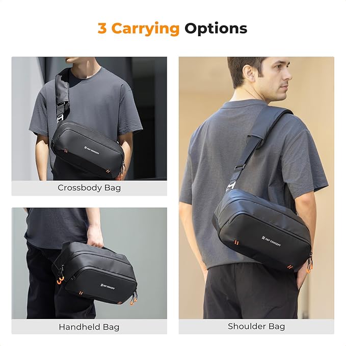 K&F CONCEPT Storage Sling Bag, Vlog Photography Camera HandBag, Portable Carrying Case for Switch 2/Steam Deck/DJI Osmo Pocket 3/Mobile 7P/GoPro/Insta360 Action Cameras & Digital Accessories