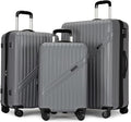 GinzaTravel Luggage Sets 3-Piece Expandable Suitcases with Wheels PC+ABS Durable Hardside Luggage sets TSA lock (3-Piece Set(20"/25"/29"), Dark Gray)