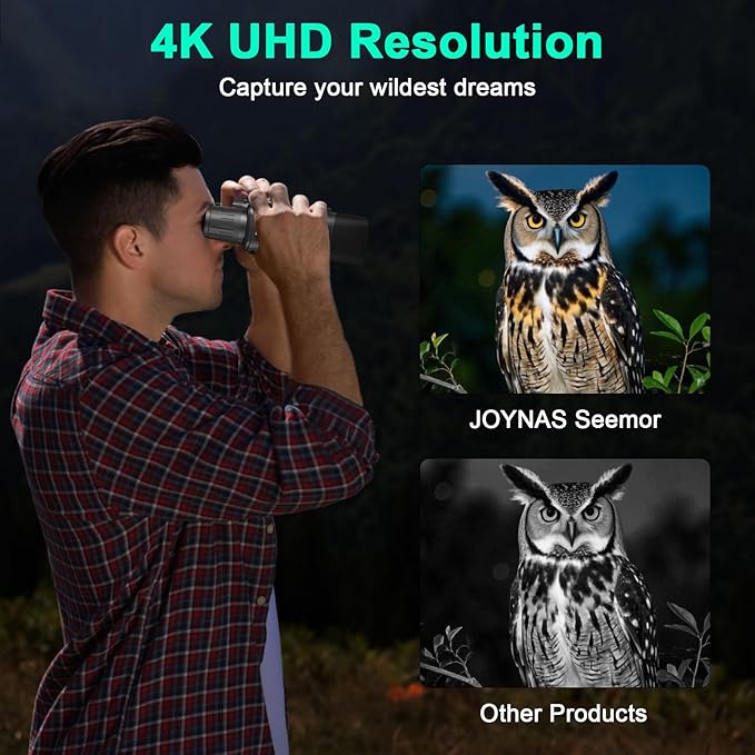 Night Vision Goggles, 4K Night Vision Binoculars with 58MP Full Color & AI Image Processing, 5000mAh Rechargeable Battery, 64GB Card, IP66 Waterproof, Tactical LED Light for Hunting Camping Security
