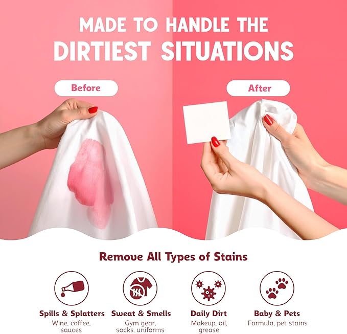 QLEAN Laundry Detergent Sheets – Travel-Friendly, HE & Standard Washer Safe, Liquidless Laundry Soaps, Quick-Dissolving Formula, Skin-Friendly (120 Loads, Ruby Sunset Bliss)