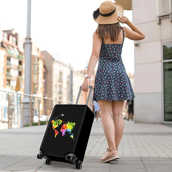 Pink Dino Suitcase Luggage Cover, Thick Suitcase Cover for Carry on Luggage Protector Fits 18-30 Inch Case
