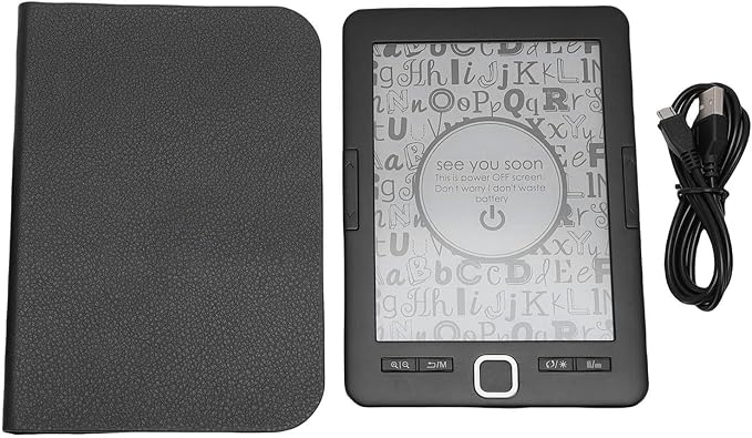 BK6033 Ebook Reader, 6in EInk Screen E Reader, Built in 8G Memory, Adjustable Font Sizes, Types & Brightness, Portable Electric Book Readers, Audiobooks, 32G Expansion