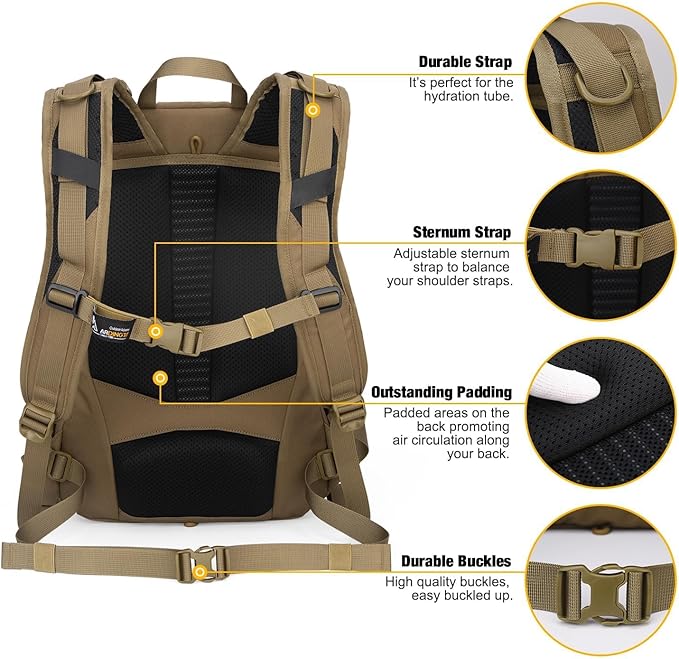 Mardingtop Tactical Military Backpack for Men,25L Molle Backpack, Cordura Backpack for Hiking,Camping