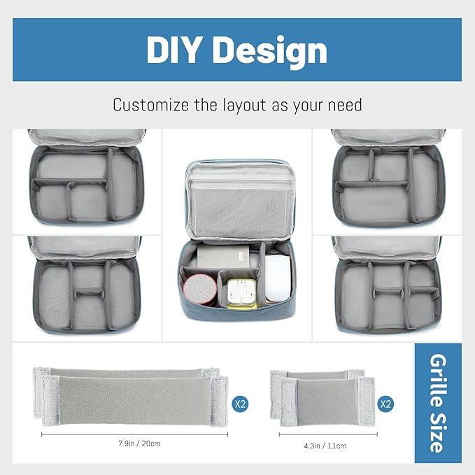 Lanola Electronic Organizer Travel Double Layer Cable Organizer Bag,Accessory Bag for Hard Drives,Cables,USB,SD Card,Memory Cards,Flash Drive,etc. - Red