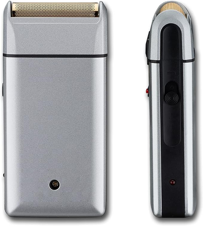 Retro Electric Razors for Men with Beard Trimmer, Rechargeable Mens Gold Foil Shavers, Strong Power (Sliver)