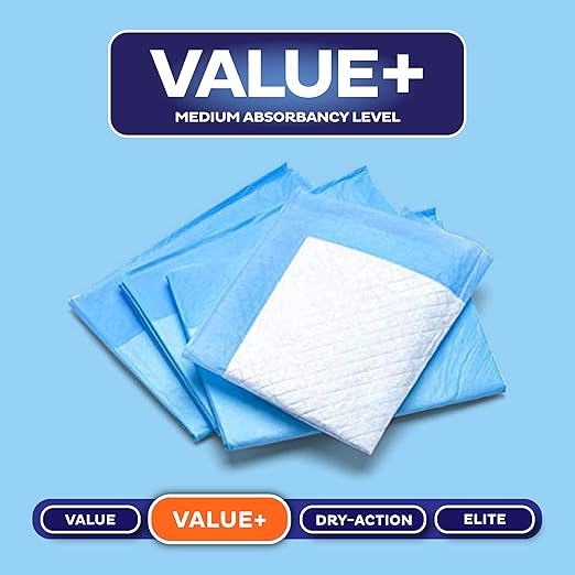 Chucks Pads Disposable [50-Pack] Underpads 17"x 24" - Pee Pads for Dog, Puppy - Diaper Changing Table Pad for Baby - Incontinence Bed & Chair Liners for Elderly - Pet Potty Training Pads - Leak Proof