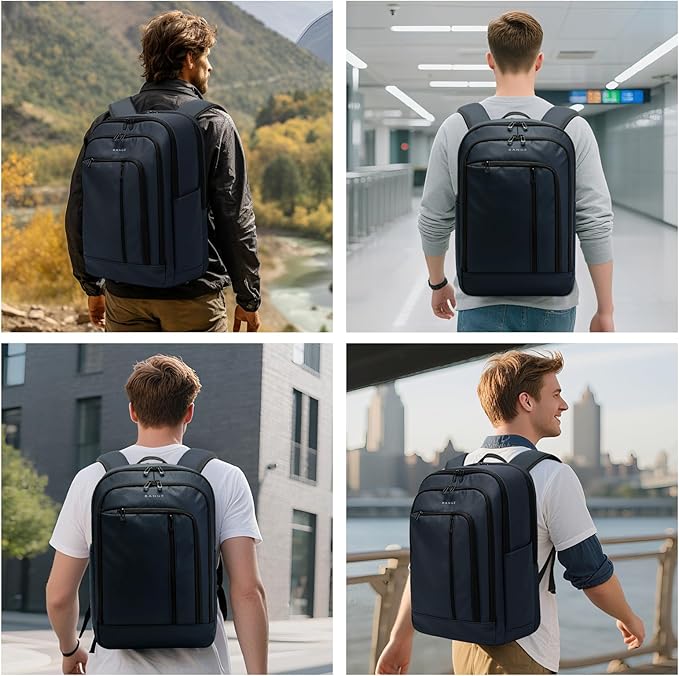 BANGE 28L Slim Laptop Backpack for Men & Women, 15.6 Inch Business Backpack, Lightweight Travel Backpack, Waterproof Work Commuter Backpack, Hiking Daypack for Office, Outdoor, and Daily Use