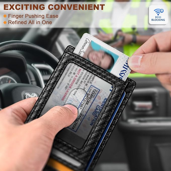 BULLIANT Men Wallet,Slim Leather Wallet Money Clip Card Hodler For Men Gift 8 Cards RFID Blocking